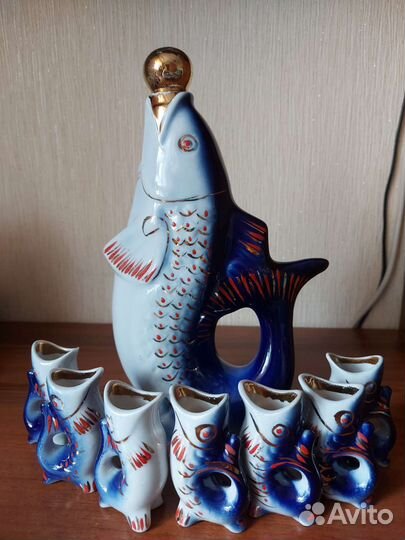 Набор для коньяка Рыбки/ оригинал СССР