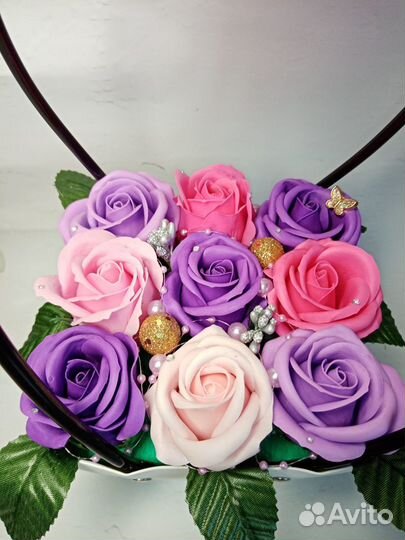Букет из мыльных роз