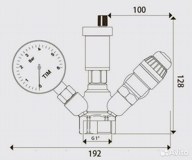 Группа безопасности для котла мини -1.5 бар