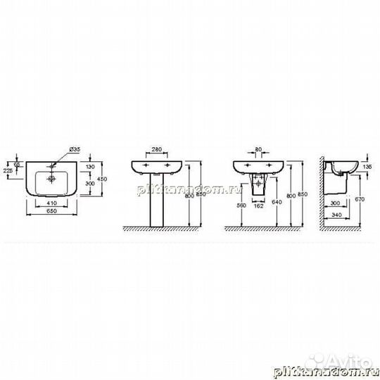 Jacob Delafon Odeon Up E4743-00 Полувстроeнная раковина 65х45