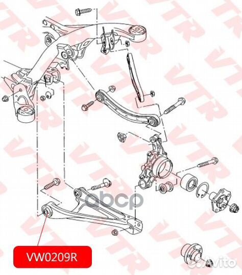 Сайлентблок нижнего рычага задней подвески VW02