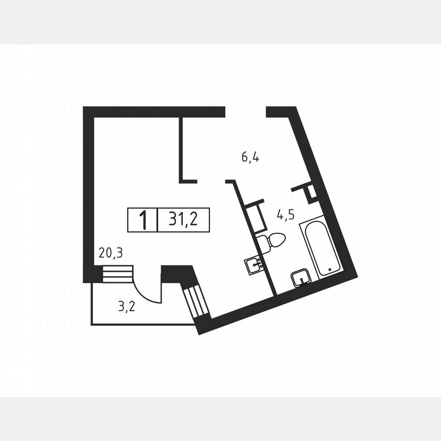 Квартира-студия, 31,2 м², 2/3 эт.