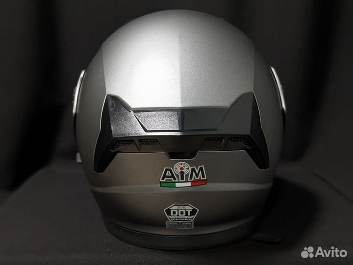 Мото шлем модуляр с очками AIM темно-серый новый