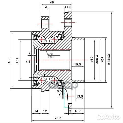 Ступица передняя, задняя перед лев Z89665R