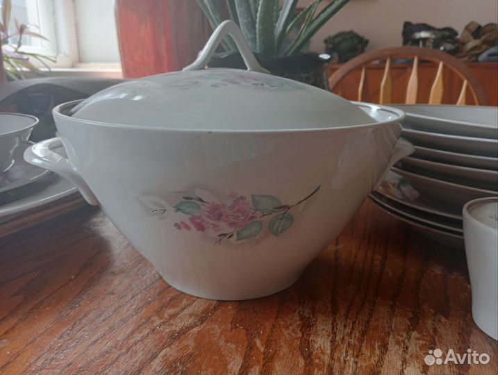 Сервиз столовый сирень. Дулево