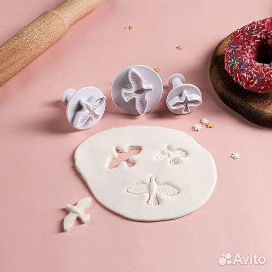 Набор плунжеров кондитерских Доляна «Птица», 3 шт