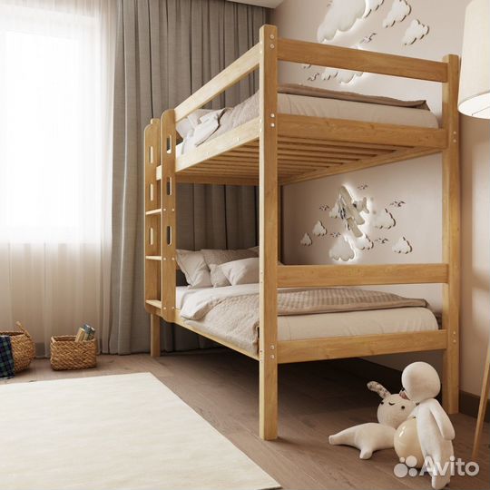 Двухъярусная кровать деревянная