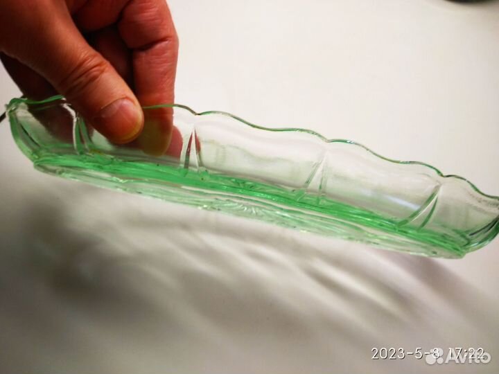 Селедочница цветное стекло блюдо СССР винтаж 70-е