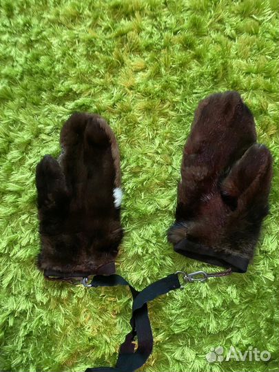 Варежки женские из меха норки