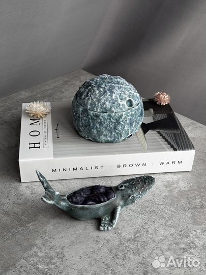 Ароматическая свеча Луна в бетонном подсвечнике