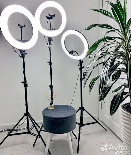 Кольцевая лампа + усиленный штатив 210 см гарантия