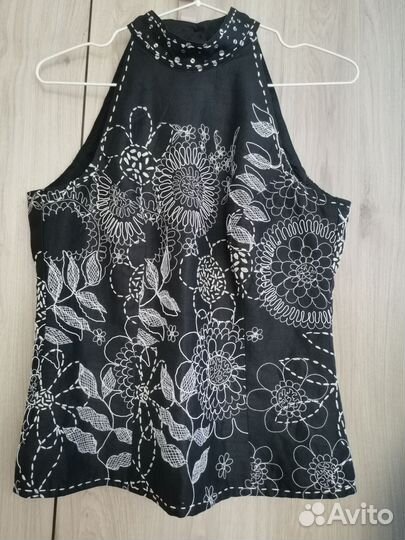 Топ с вышивкой Creton, р. 44-46, лён, ацетат