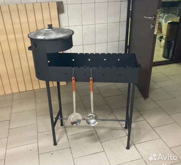Мангал с печью под казан