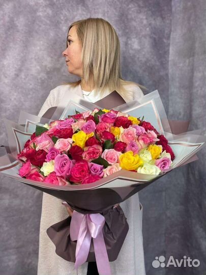 Букет 101 роза. Подарок девушке