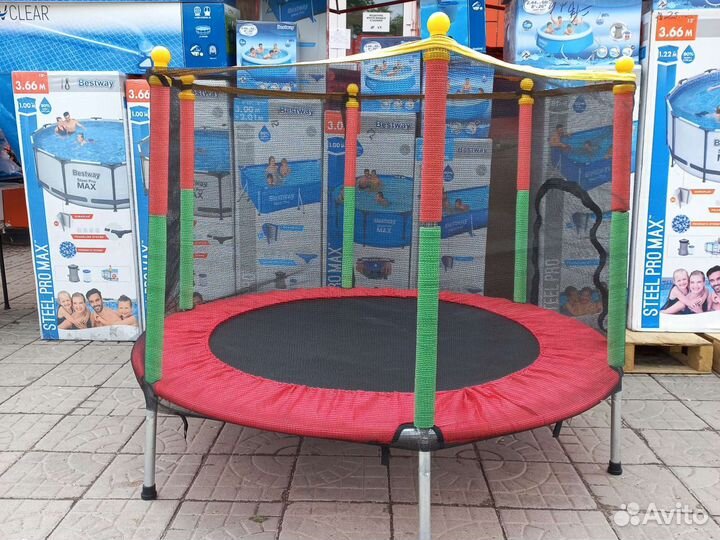 Детский батут с сеткой 144*122cm