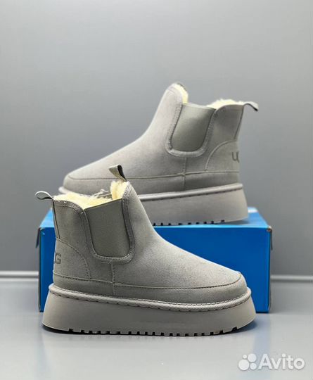 Угги серые с мехом