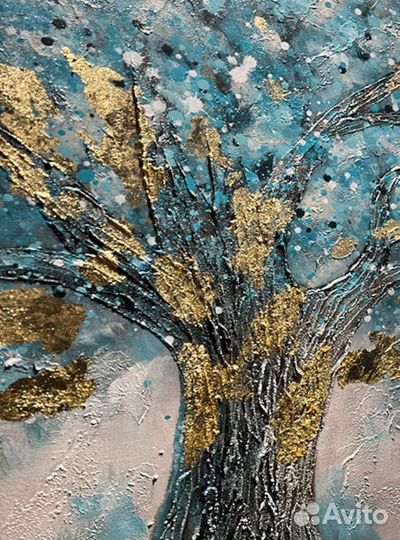 Современная картина маслом на холсте Дерево