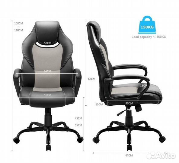 Игровое кресло F003 серое