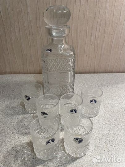 Дятьковский хрусталь, набор графин и рюмки, новый