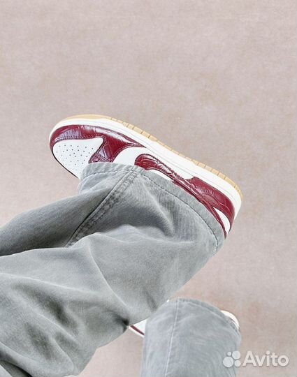 Nike Dunk Low Team Red Croc Оригинал