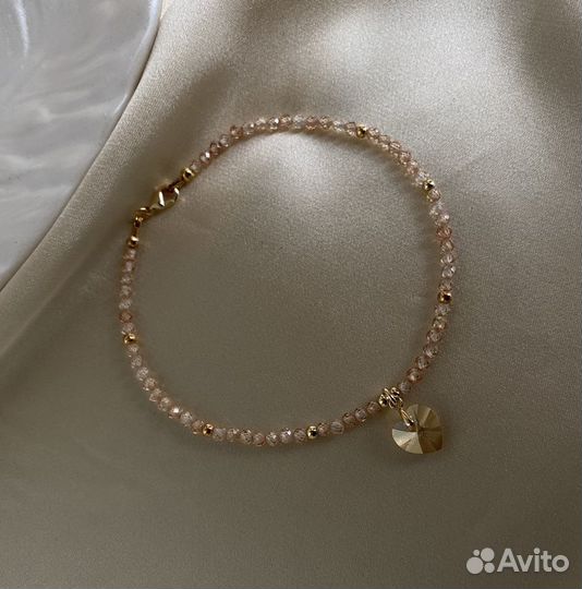 Браслет на ногу, анклет из натуральных камней