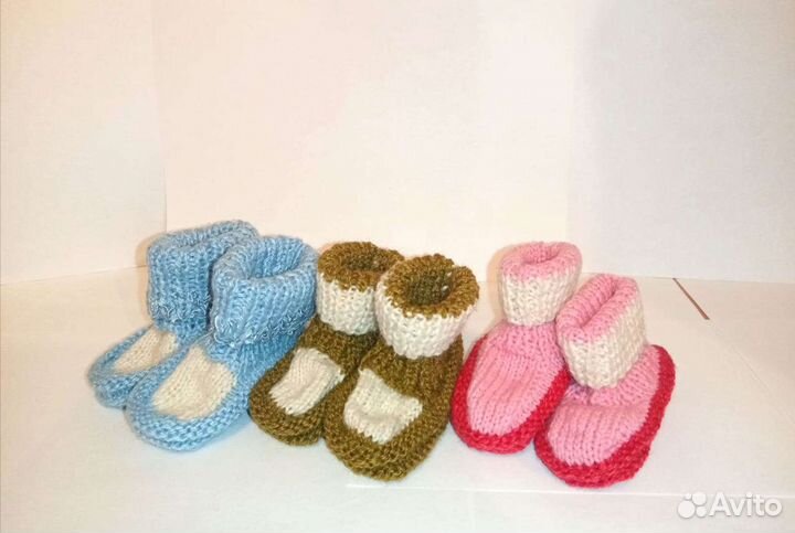 Пинетки новые вязаные, домашние тапочки, носочки