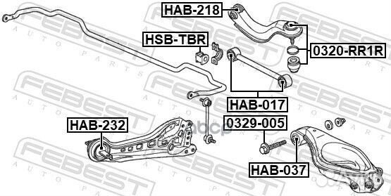 Сайлентблок заднего продольного рычага HAB232 F