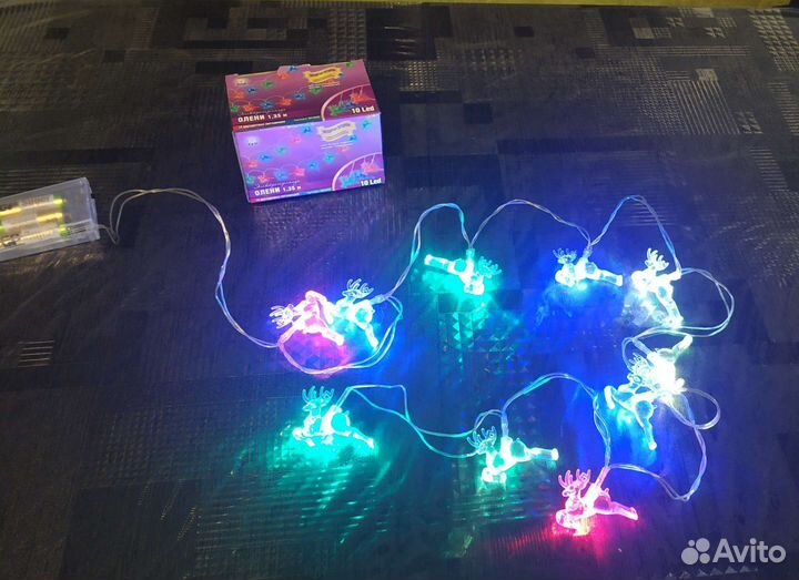 Гирлянда Новогодняя Олени. Рождество вечерний звон