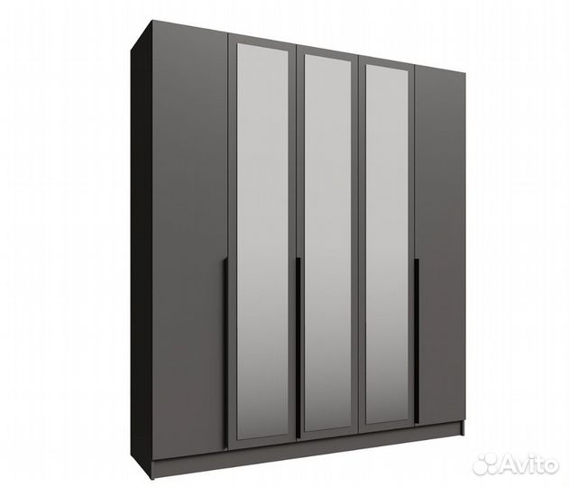 Шкаф Мадрид (2,0) с зеркалом графит серый