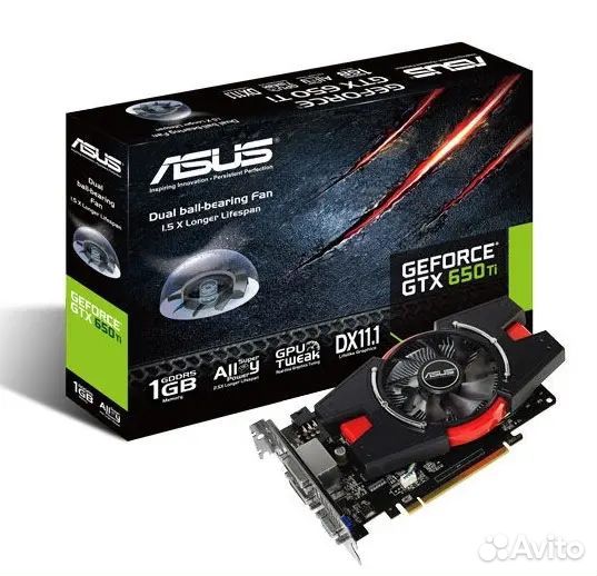 Видеокарта asus 1024Mb GF GTX 650Ti
