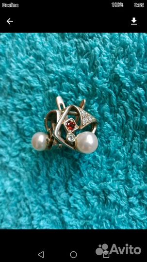 Серьги серебро с жемчугом