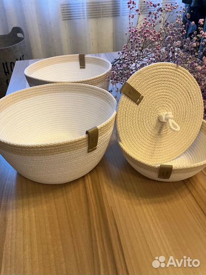 Корзинка плетеная хлопковая