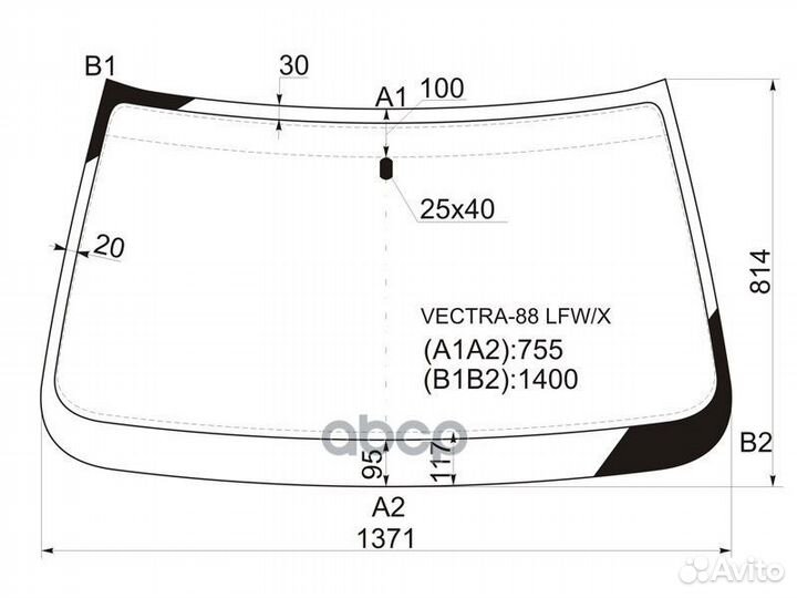 Стекло лобовое Opel Vectra 88-95 vectra-88 LFW/X