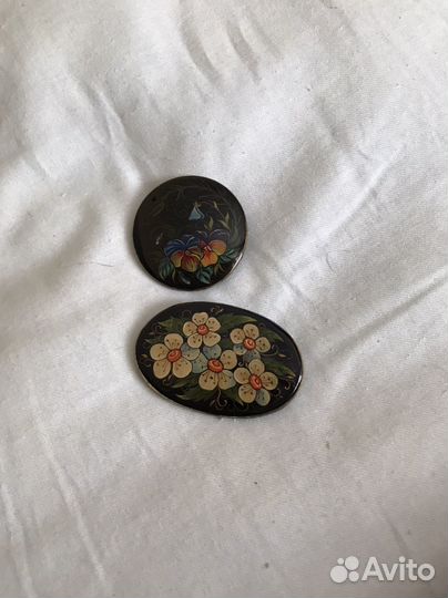 Брошь винтаж деревянные