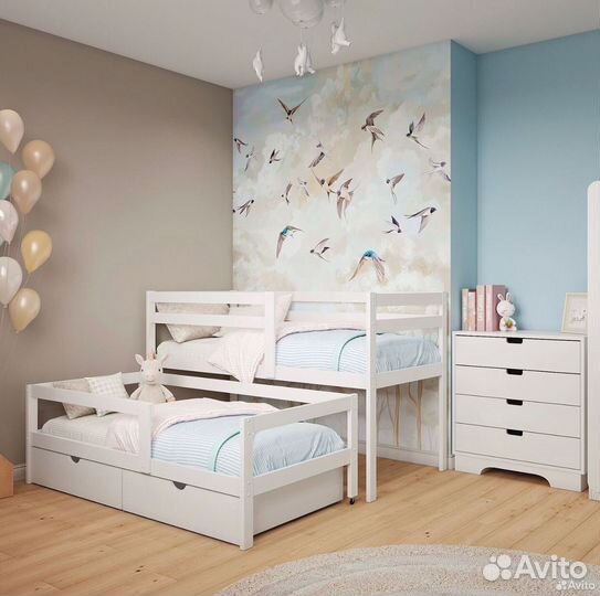 Двухярусная кровать из массива 170х80 и 160х80 см