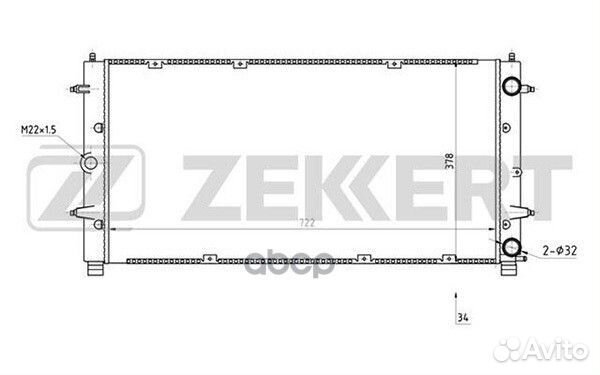 Радиатор охл. дв. VW Transporter IV 90- mk-1276