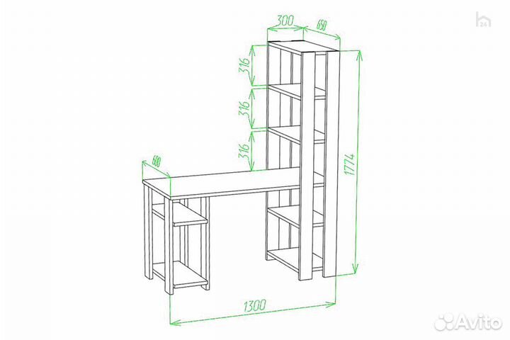 Стол компьютерный Slim стн-180/130 бе