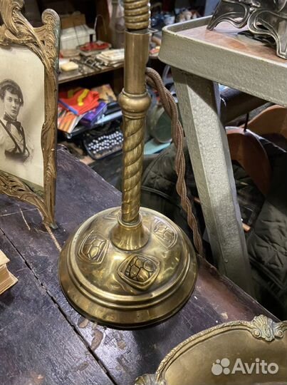 Антикварная, настольная лампа, модерн, 19век