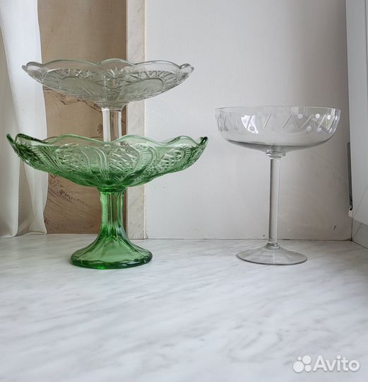 Старинные фруктовницы вазы, одним лотом, период