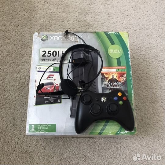 Xbox 360 slim 250gb + диски