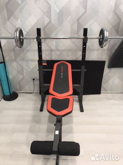Скамья со стойкой Weider 190 TC+штанга+блины