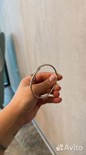 Браслет гвоздь из белого золота с бриллиантами