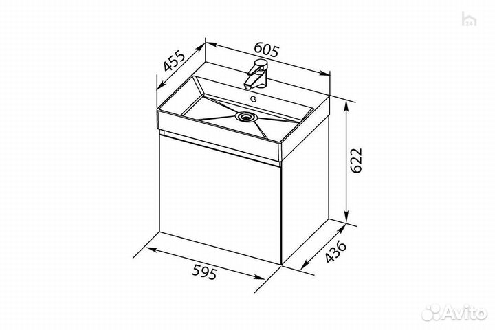 Тумба под раковину для ванной 60 Нью-Йорк