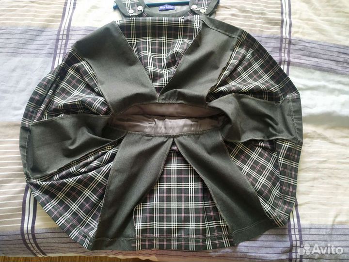 Сарафан школьный и кардиган на рост 140+6 см