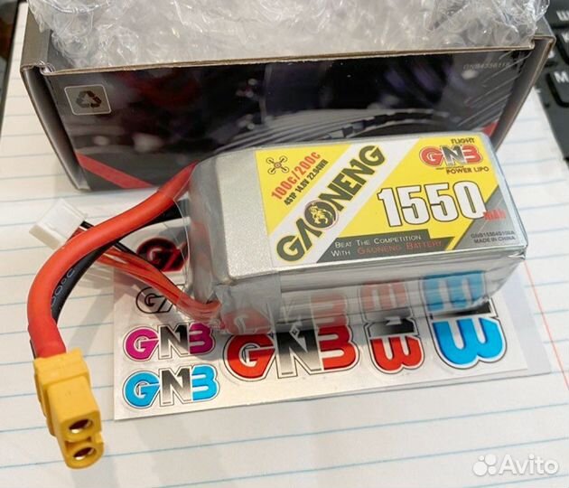 Аккумуляторы gnb 4s 1550 mAh 100C/200C XT-60 fpv