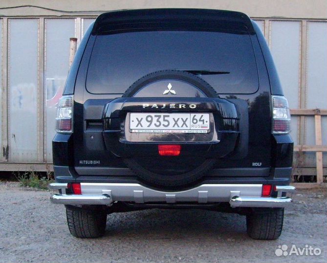 Защита заднего бампера уголки Mitsubishi Pajero 4