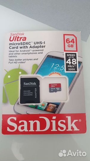 Карта памяти MicroSD 64gb