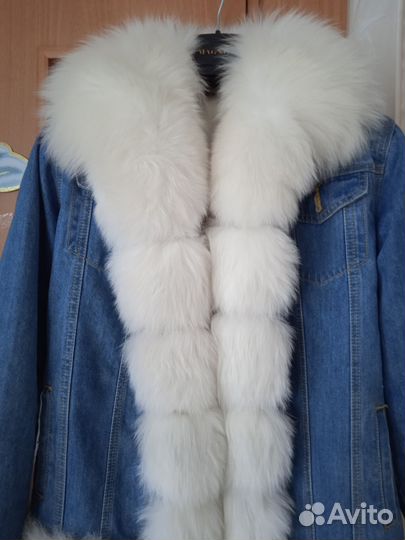 Парка с натуральным мехом песца 46