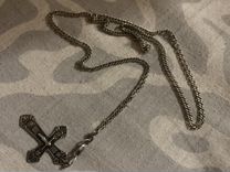 Серебряная цепь с крестом