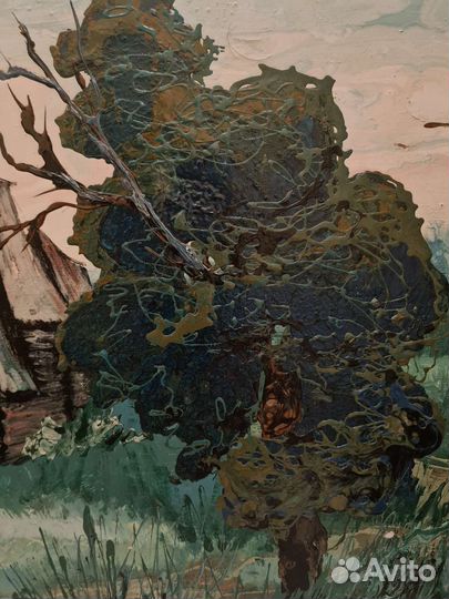 Картина маслом Избушка, 1980 год